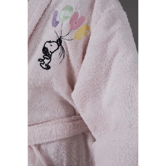 Peanuts by Karaca Home Love Pudra Nakışlı Çocuk Bornoz Set 6-8 Yaş