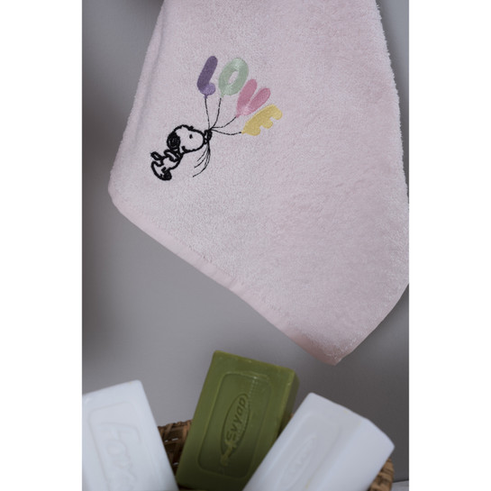 Peanuts by Karaca Home Love Pudra Nakışlı Çocuk Bornoz Set 6-8 Yaş
