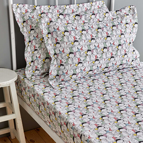 Peanuts by Karaca Home Snoopy Charlie Tek Kişilik Fitted Çarşaf/Yastık Seti