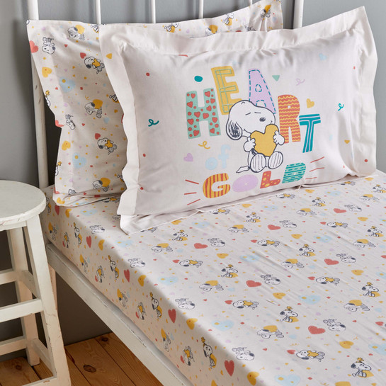 Peanuts by Karaca Home Snoopy Playtime Tek Kişilik Fitted Çarşaf/Yastık Seti