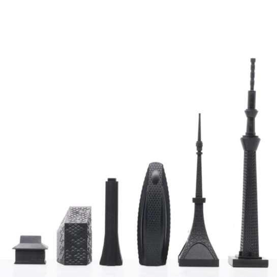 Skyline Chess Paslanmaz Çelik Mermer Satranç Takımı Tokyo