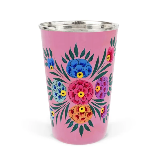 3rd Culture Çiçekli Pembe Bardak 330 ml