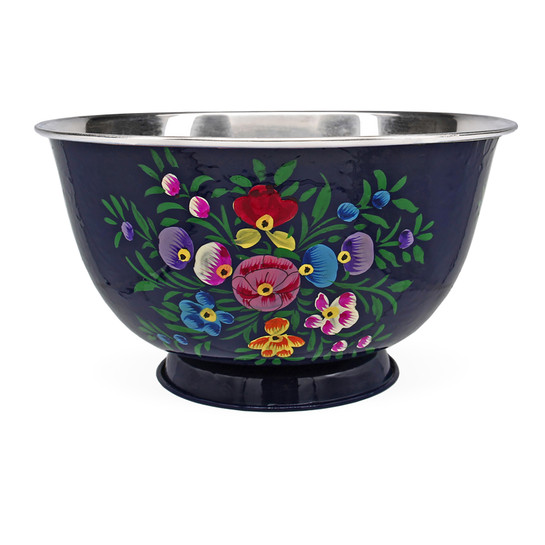3rd Culture Çiçekli Lacivert Ayaklı Kase 1800 ml