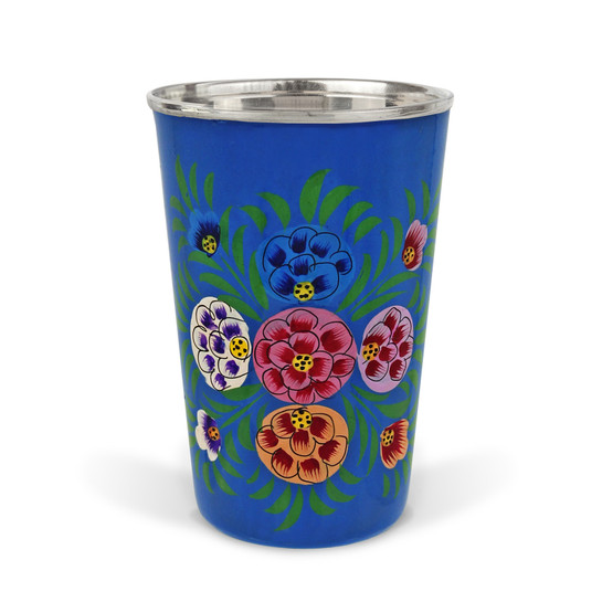3rd Culture Çiçekli Gece Mavisi Bardak 330 ml