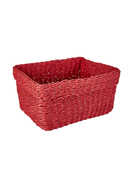 Karaca Home Hasır Sepet Kırmızı Büyük 34x27x18 cm