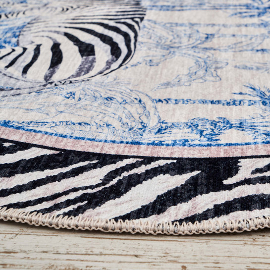 Kaşmir Halı Dekoratif Art Trend Jungle Zebra 120x120 cm
