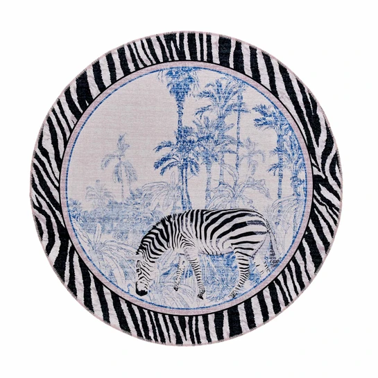Kaşmir Halı Dekoratif Art Trend Jungle Zebra 120x120 cm