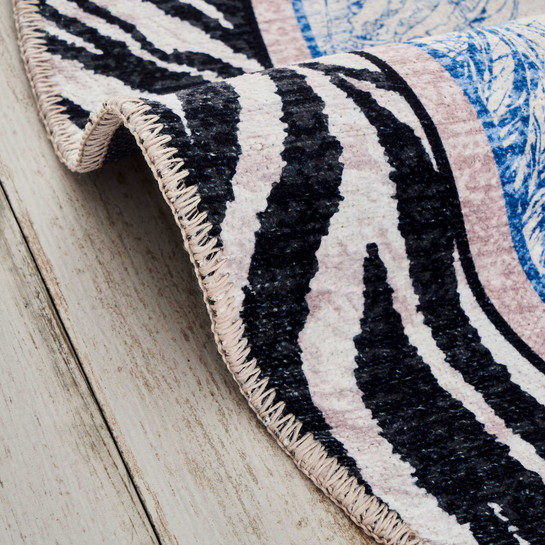 Kaşmir Halı Dekoratif Art Trend Jungle Zebra 120x120 cm