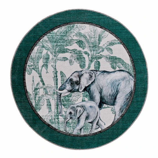 Kaşmir Halı Dekoratif Art Trend Jungle Elephant 120x120 cm