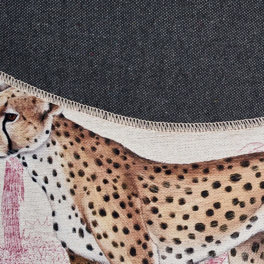 Kaşmir Halı Dekoratif Art Trend Jungle Cheetah 120x120 cm