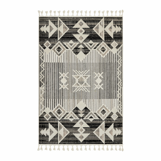 Kaşmir Halı 7/24 İskandinav Fiyort Black 80x300 cm