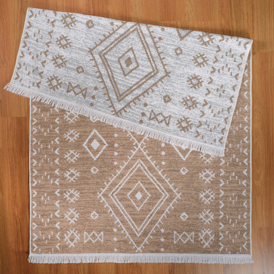 Kaşmir Halı 7/24 Kilim Jüt Hatka Beige 80x300 cm