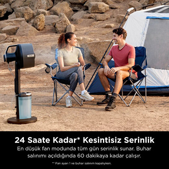 Shark FlexBreeze ProMist Taşınabilir Buharlı Fan İç ve Dış Mekan Uyumlu, Siyah