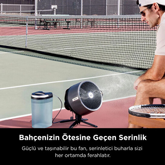 Shark FlexBreeze ProMist Taşınabilir Buharlı Fan İç ve Dış Mekan Uyumlu, Siyah