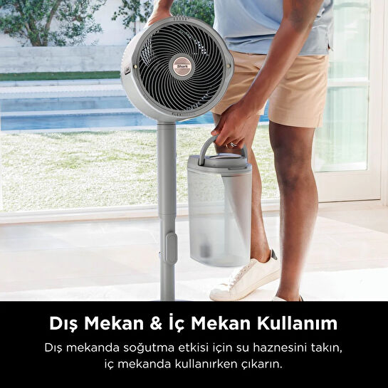 Shark FlexBreeze ProMist Taşınabilir Buharlı Fan İç ve Dış Mekan Uyumlu, Siyah