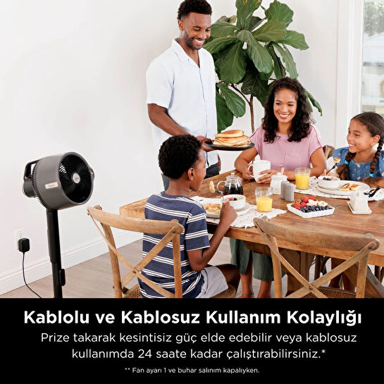 Shark FlexBreeze ProMist Taşınabilir Buharlı Fan İç ve Dış Mekan Uyumlu, Siyah