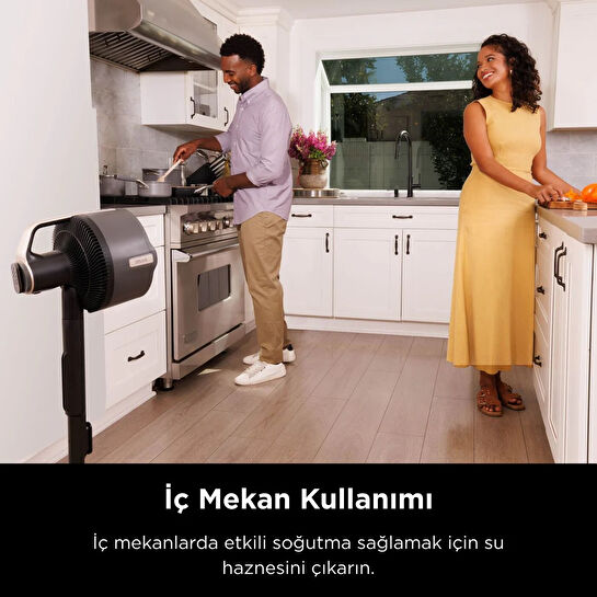 Shark FlexBreeze ProMist Taşınabilir Buharlı Fan İç ve Dış Mekan Uyumlu, Siyah