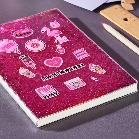 Karaca Container Flamingo Çizgili 40 Yaprak Sulu Simli Defter