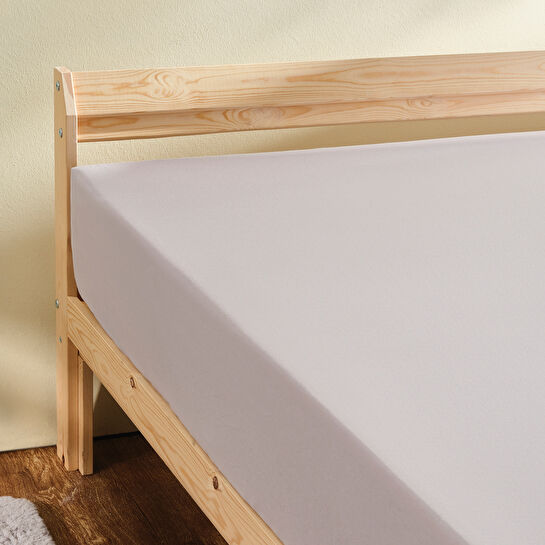 Karaca Container Leona Düz Lastikli Çift Kişilik Çarşaf 200x220 cm Çakıl Taşı