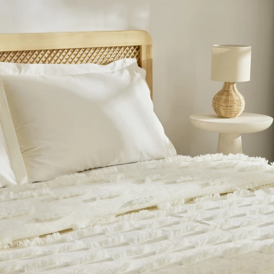 Kaşmir Home Ella Çift Kişilik Yatak Örtüsü Offwhite 