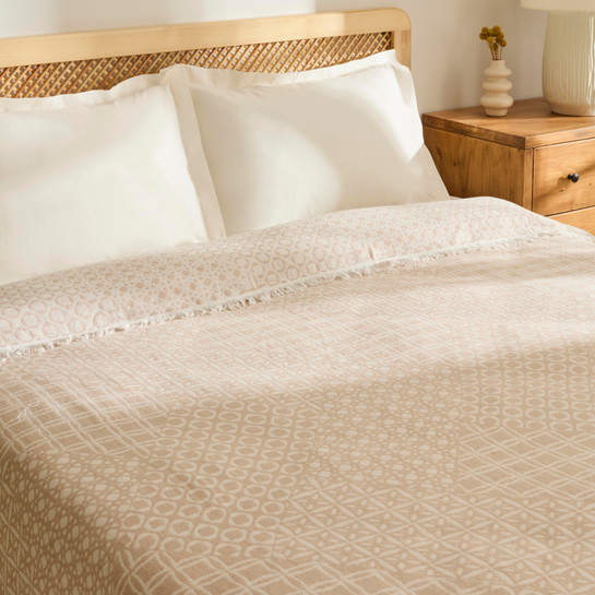 Kaşmir Home Flavo Çift Kişilik Jakar Muslin Pike Bej 