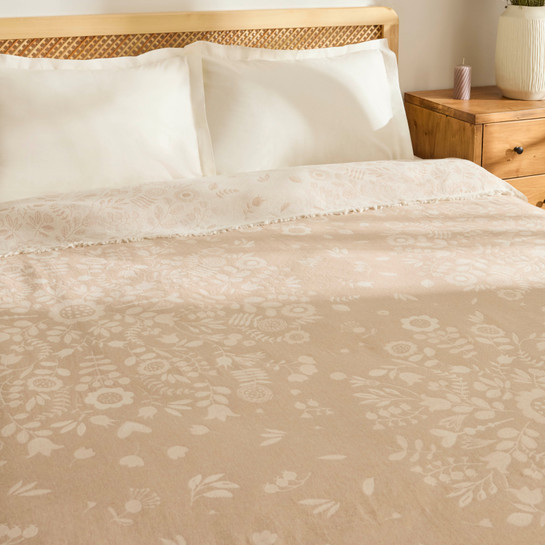 Kaşmir Home Grasy Çift Kişilik Jakar Müslin Pike Bej
