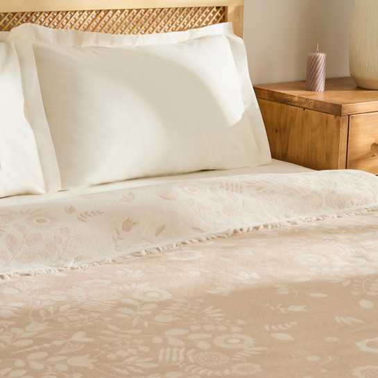 Kaşmir Home Grasy Çift Kişilik Jakar Müslin Pike Bej