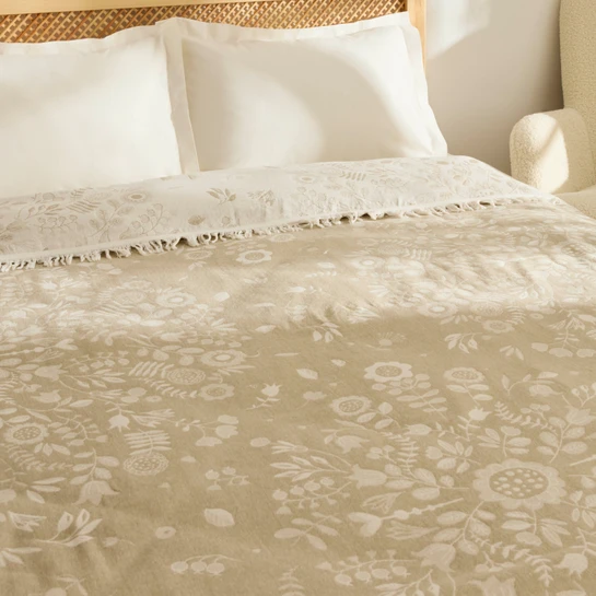 Kaşmir Home Grasy Çift Kişilik Jakar Muslin Pike Çağla