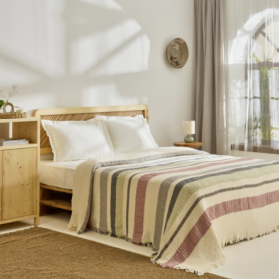 Kaşmir Home Reilly Çift Kişilik Yatak Örtüsü Bej