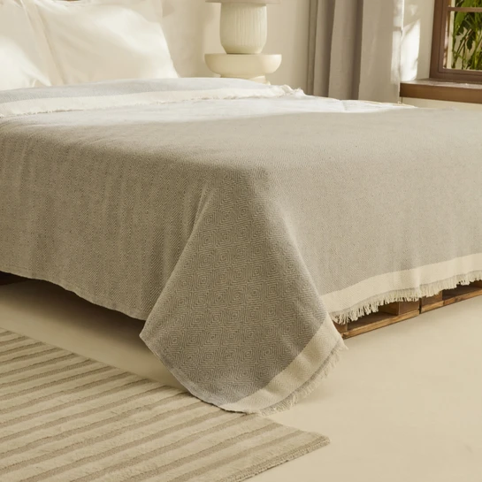 Kaşmir Home Frida Çift Kişilik Pike Gri