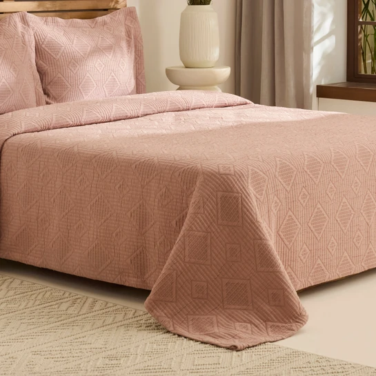 Kaşmir Home Serenty Çift Kişilik Yatak Örtüsü Takımı Rose 