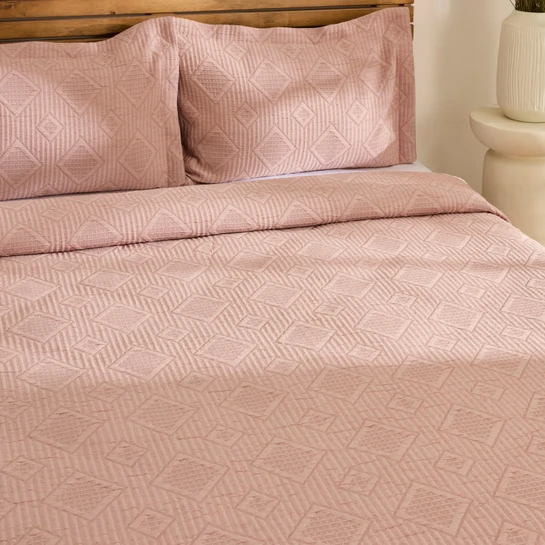 Kaşmir Home Serenty Çift Kişilik Yatak Örtüsü Takımı Rose 