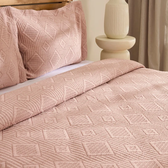Kaşmir Home Serenty Çift Kişilik Yatak Örtüsü Takımı Rose 