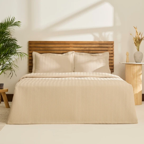 Kaşmir Home Infınity Çift Kişilik Yatak Örtüsü Takımı Bej 