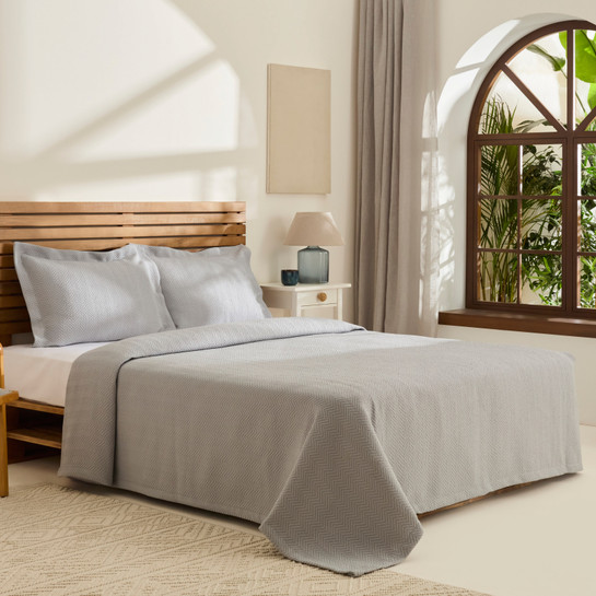 Kaşmir Home Infınity Çift Kişilik Yatak Örtüsü Takımı Gri