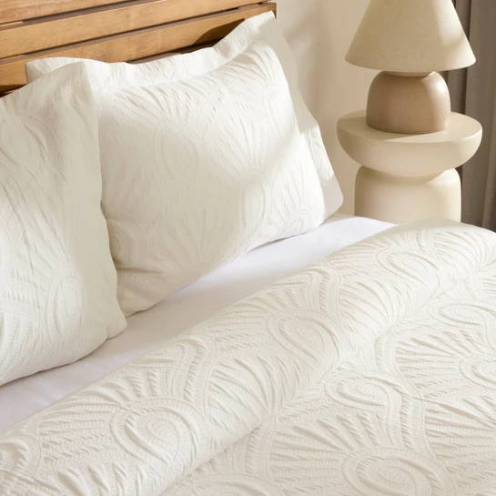Kaşmir Home Balance Çift Kişilik Yatak Örtüsü Takımı Offwhite 