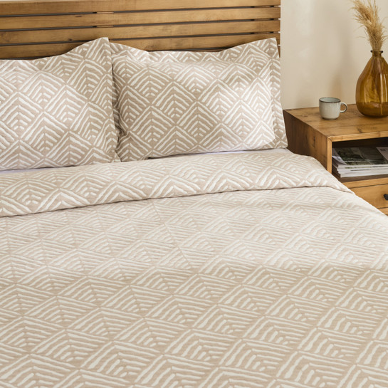 Kaşmir Home Space Çift Kişilik Yatak Örtüsü Takımı Bej