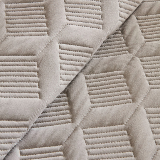 Kaşmir Home Greta Geometrik Çift Kişilik Yatak Örtüsü Takımı Koyu Gri 230x240 cm