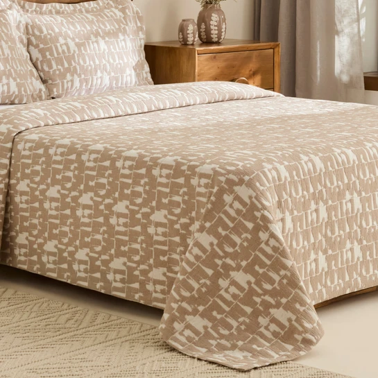 Kaşmir Home Breeze Çift Kişilik Yatak Örtüsü Takımı Bej 