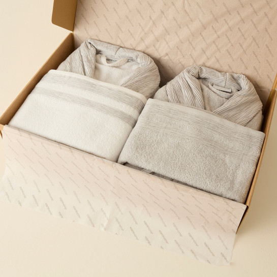 Kaşmir Home Elin 6 Parça Aile Banyo Seti Offwhite Gri