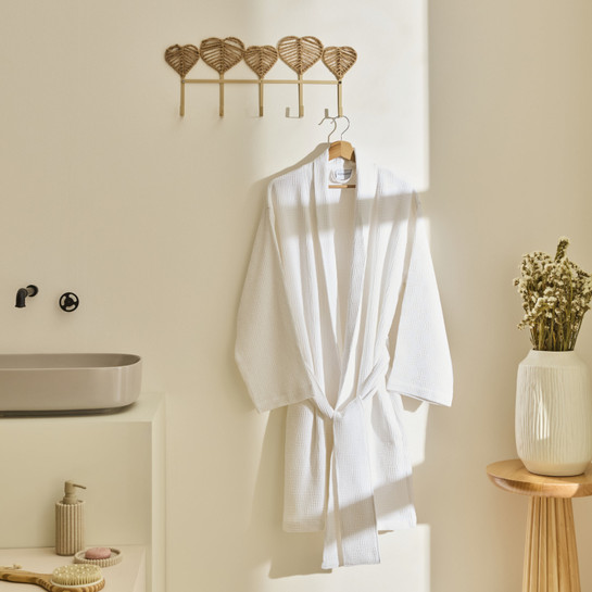 Kaşmir Home İris Waffle Bornoz Offwhite S-M