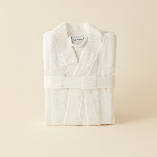 Kaşmir Home Zoe Muslin Bornoz Offwhite L-XL