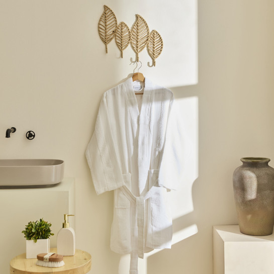 Kaşmir Home Zoe Muslin Bornoz Offwhite L-XL