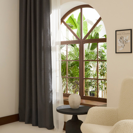 Kaşmir Home Perla Keten Fon Perde Antrasit 150x270 cm