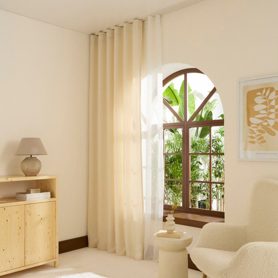 Kaşmir Home Perla Keten Fon Perde Krem 150x270 cm