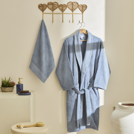 Kaşmir Home Maren Bornoz Set XL-XXL Mavi