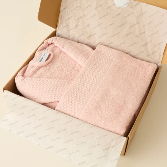 Kaşmir Home Maren Bornoz Set L-XL Pudra