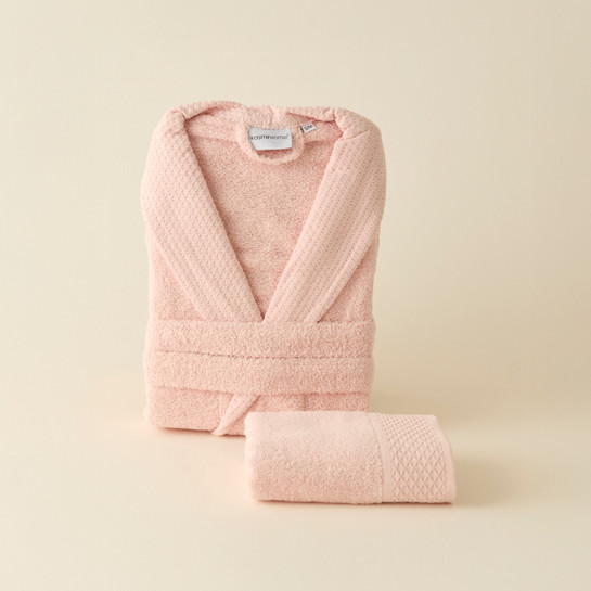 Kaşmir Home Maren Bornoz Set L-XL Pudra