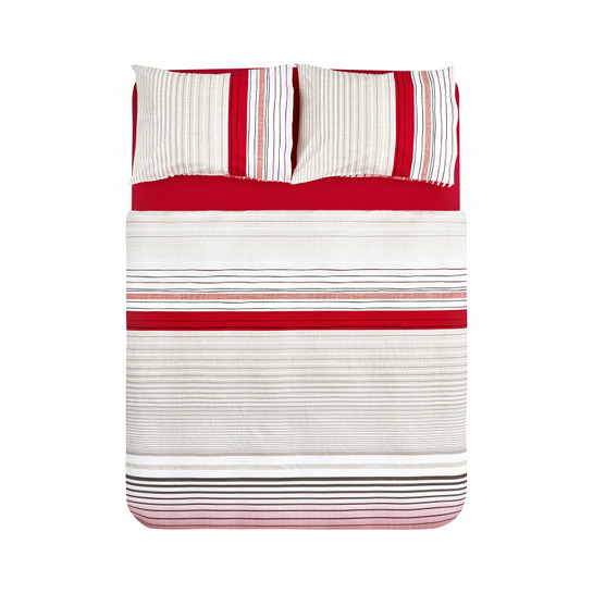 Nautica Home Olympus Stripe Tek Kişilik Nevresim Takımı Red