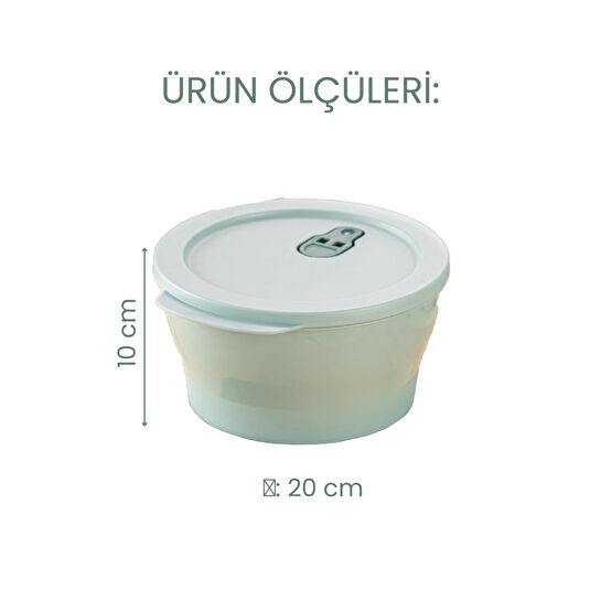 Vienev 3'lü 2 Litre Mikrodalgaya Girebilen Kapaklı Saklama Kabı Seti Renkli